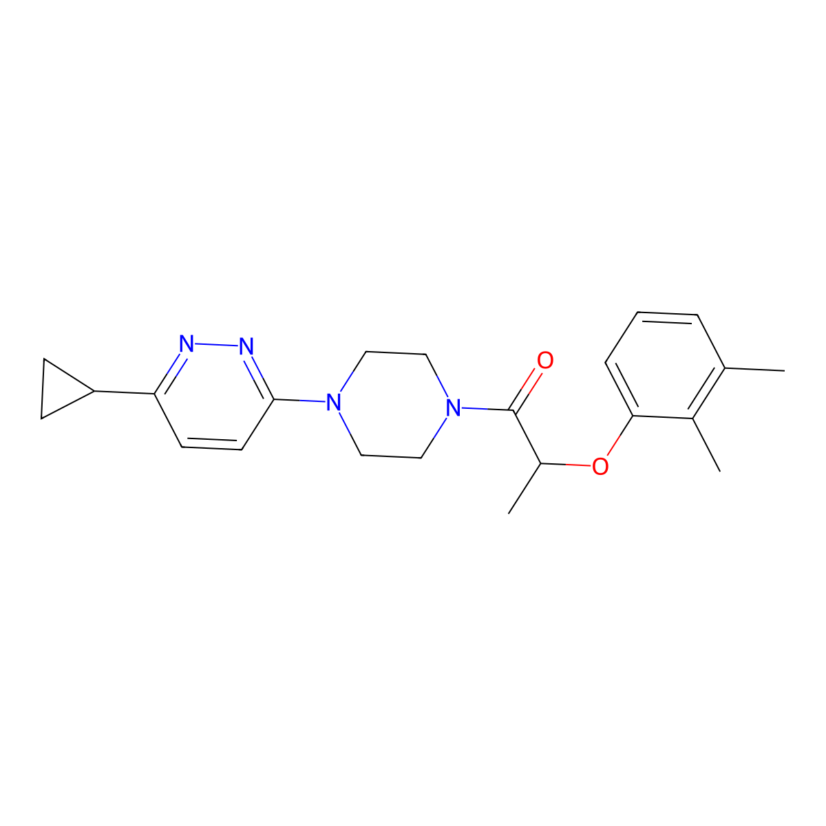 1-[4-(6-Cyclopropylpyridazin-3-yl)piperazin-1-yl]-2-(2,3-dimethylphenoxy)propan-1-one molecular structure, CAS 2034493-25-7