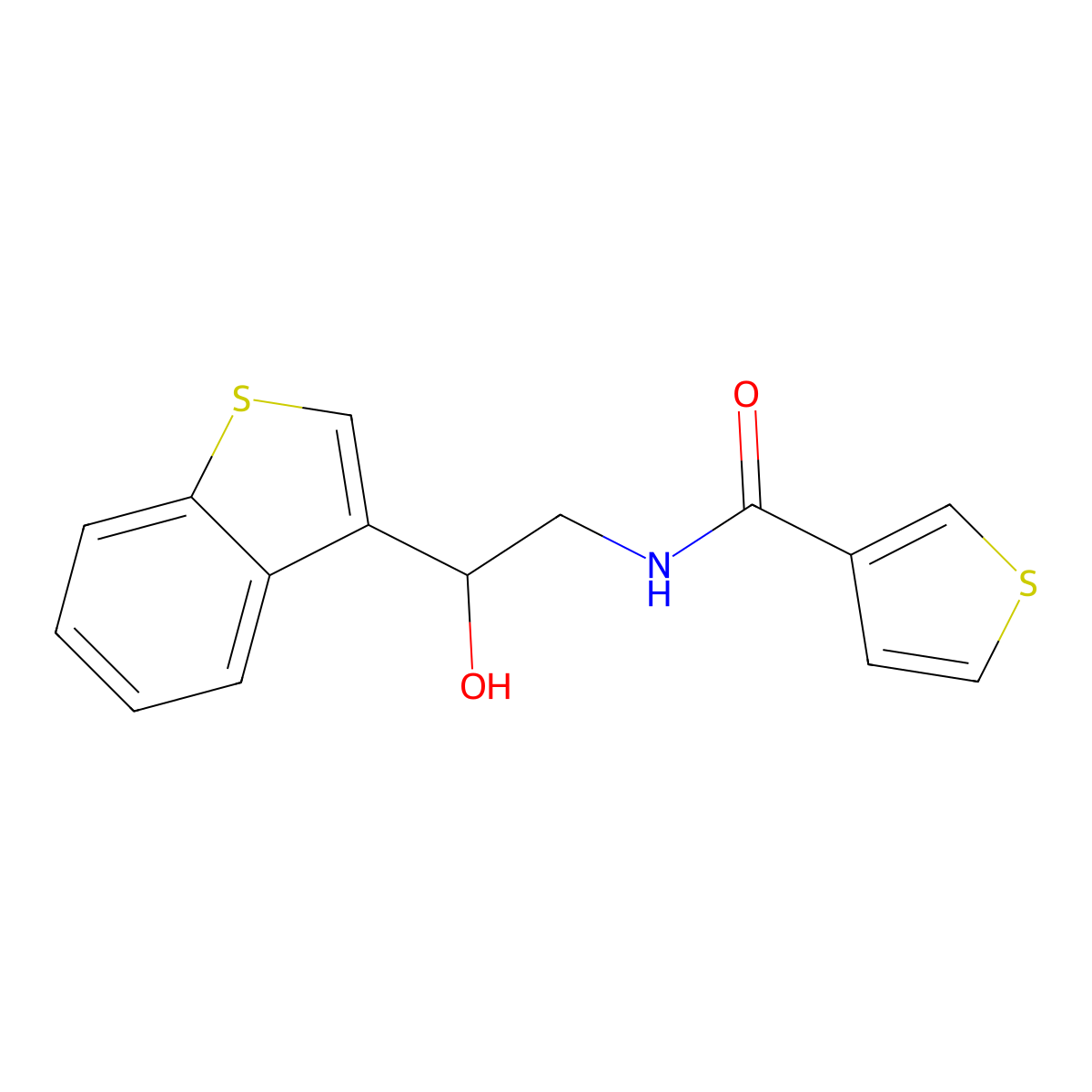 N-(2-(benzo[b]thiophen-3-yl)-2-hydroxyethyl)thiophene-3-carboxamide molecular structure, CAS 2034493-27-9