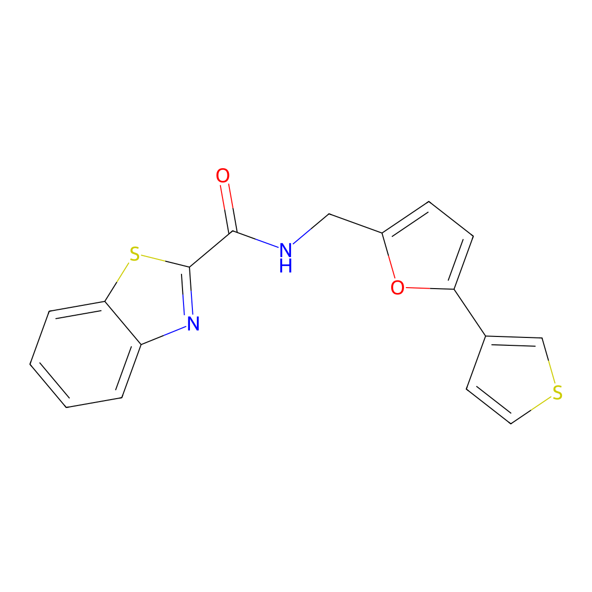 N-((5-(thiophen-3-yl)furan-2-yl)methyl)benzo[d]thiazole-2-carboxamide molecular structure, CAS 2034493-41-7