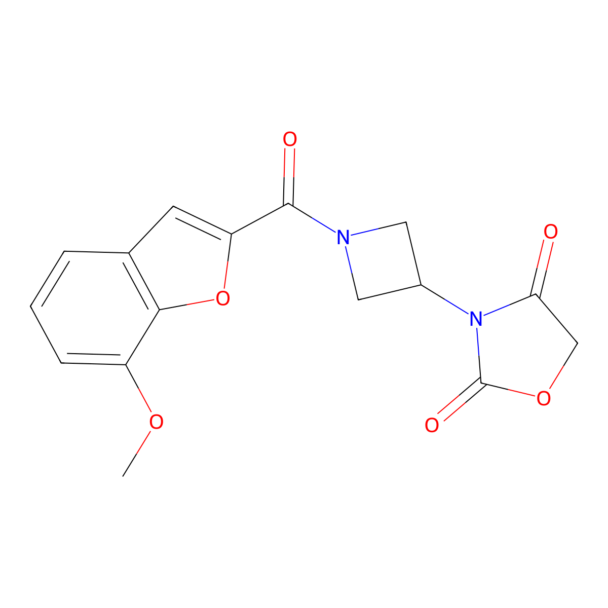 3-(1-(7-Methoxybenzofuran-2-carbonyl)azetidin-3-yl)oxazolidine-2,4-dione molecular structure, CAS 2034493-49-5