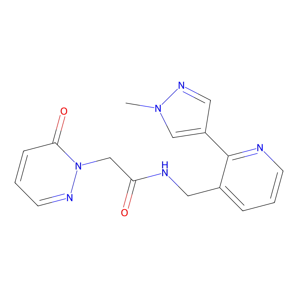 N-{[2-(1-methyl-1H-pyrazol-4-yl)pyridin-3-yl]methyl}-2-(6-oxo-1,6-dihydropyridazin-1-yl)acetamide molecular structure, CAS 2034493-53-1