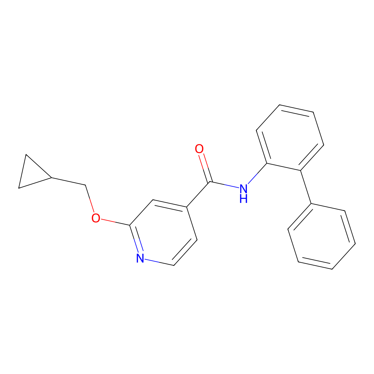 N-([1,1'-biphenyl]-2-yl)-2-(cyclopropylmethoxy)isonicotinamide molecular structure, CAS 2034493-56-4