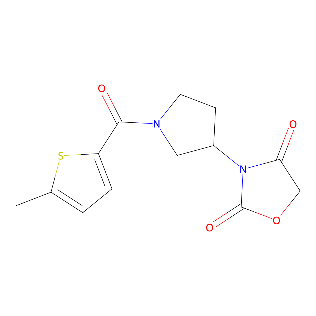 3-(1-(5-Methylthiophene-2-carbonyl)pyrrolidin-3-yl)oxazolidine-2,4-dione molecular structure, CAS 2034493-72-4