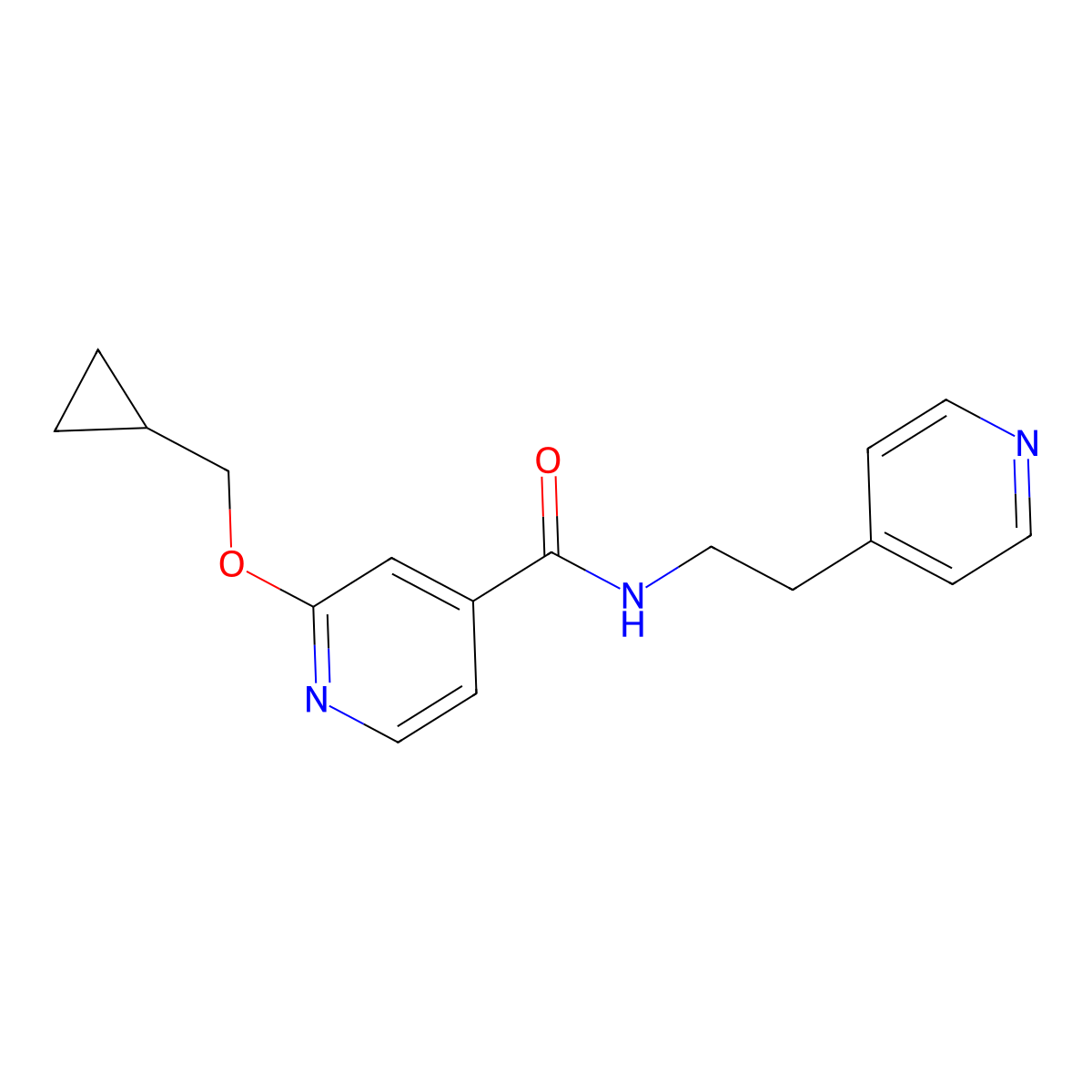 2-(cyclopropylmethoxy)-N-(2-(pyridin-4-yl)ethyl)isonicotinamide molecular structure, CAS 2034493-79-1