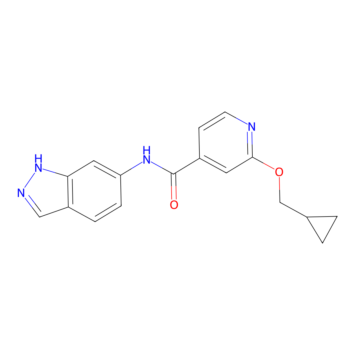 2-(cyclopropylmethoxy)-N-(1H-indazol-6-yl)isonicotinamide molecular structure, CAS 2034493-84-8