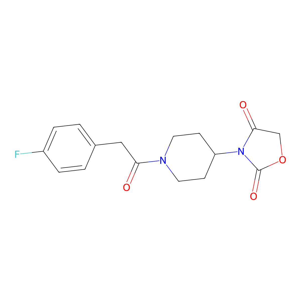 3-(1-(2-(4-Fluorophenyl)acetyl)piperidin-4-yl)oxazolidine-2,4-dione molecular structure, CAS 2034493-91-7