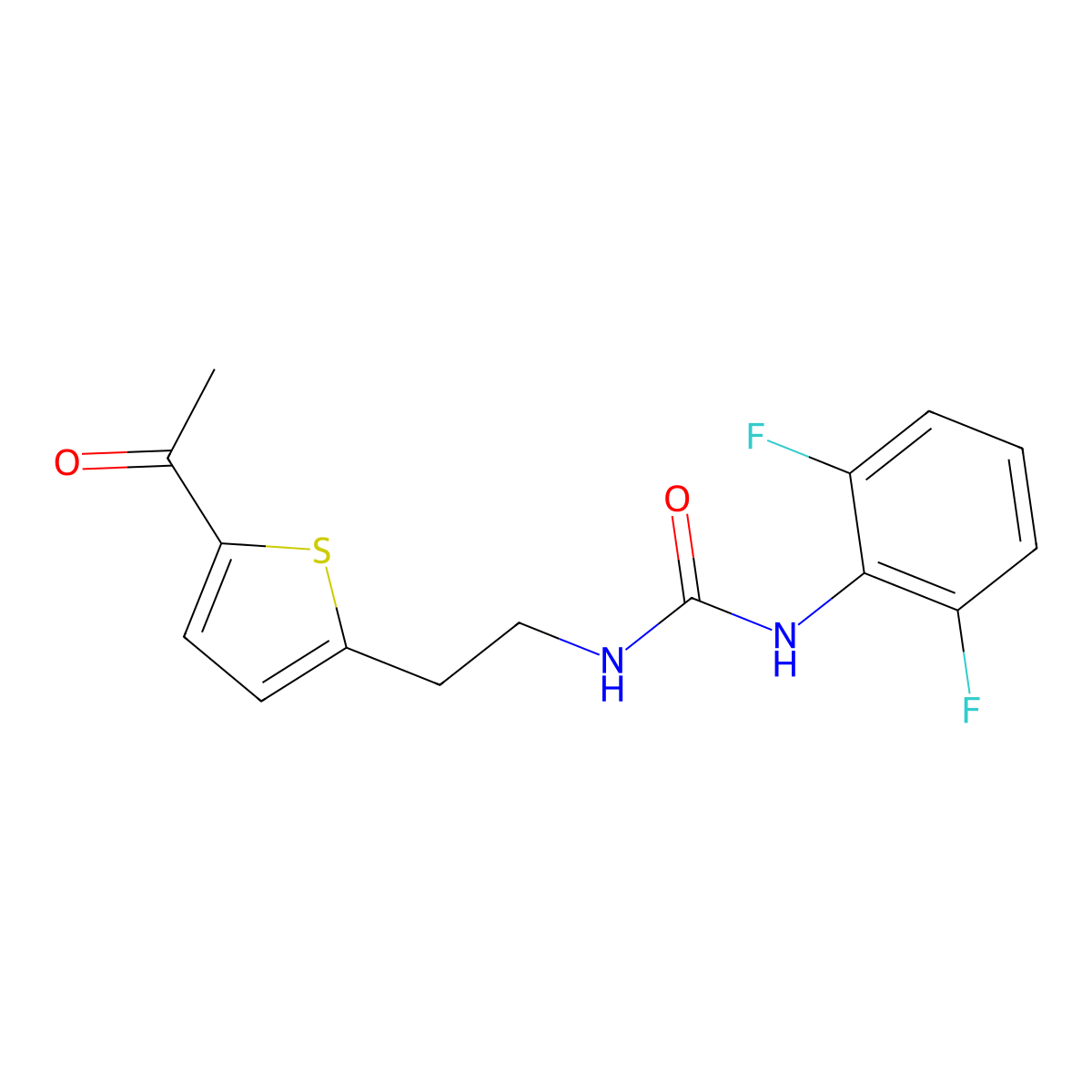 1-(2-(5-Acetylthiophen-2-yl)ethyl)-3-(2,6-difluorophenyl)urea molecular structure, CAS 2034493-95-1
