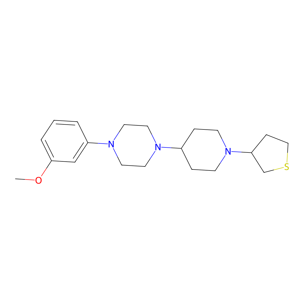 1-(3-Methoxyphenyl)-4-[1-(thiolan-3-yl)piperidin-4-yl]piperazine molecular structure, CAS 2034493-98-4