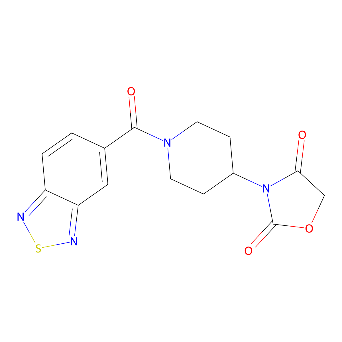 3-(1-(Benzo[c][1,2,5]thiadiazole-5-carbonyl)piperidin-4-yl)oxazolidine-2,4-dione molecular structure, CAS 2034494-01-2