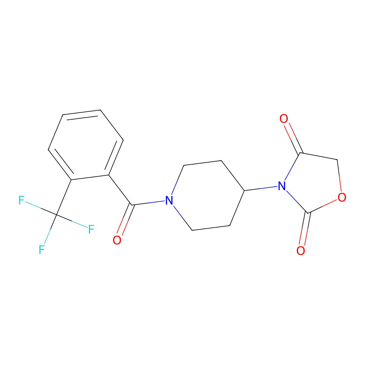 3-(1-(2-(Trifluoromethyl)benzoyl)piperidin-4-yl)oxazolidine-2,4-dione molecular structure, CAS 2034494-07-8