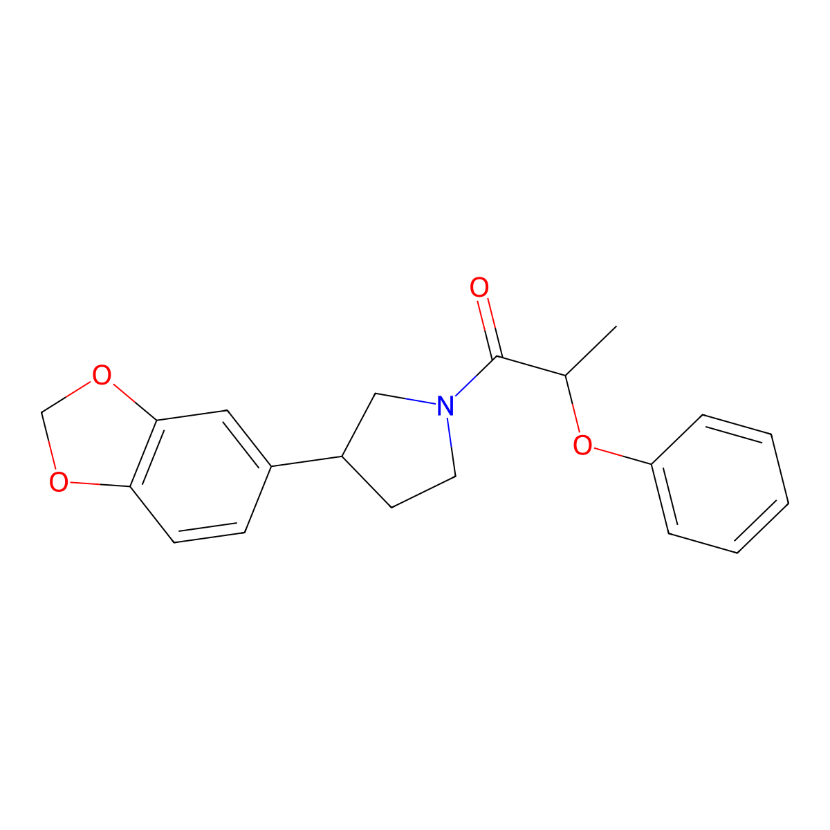 1-(3-(Benzo[d][1,3]dioxol-5-yl)pyrrolidin-1-yl)-2-phenoxypropan-1-one molecular structure, CAS 2034494-17-0