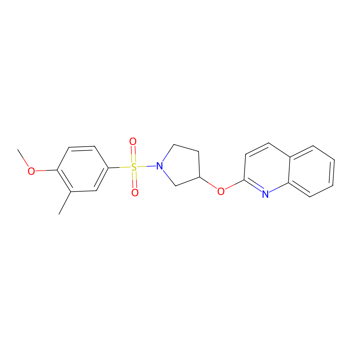 2-((1-((4-Methoxy-3-methylphenyl)sulfonyl)pyrrolidin-3-yl)oxy)quinoline molecular structure, CAS 2034494-22-7