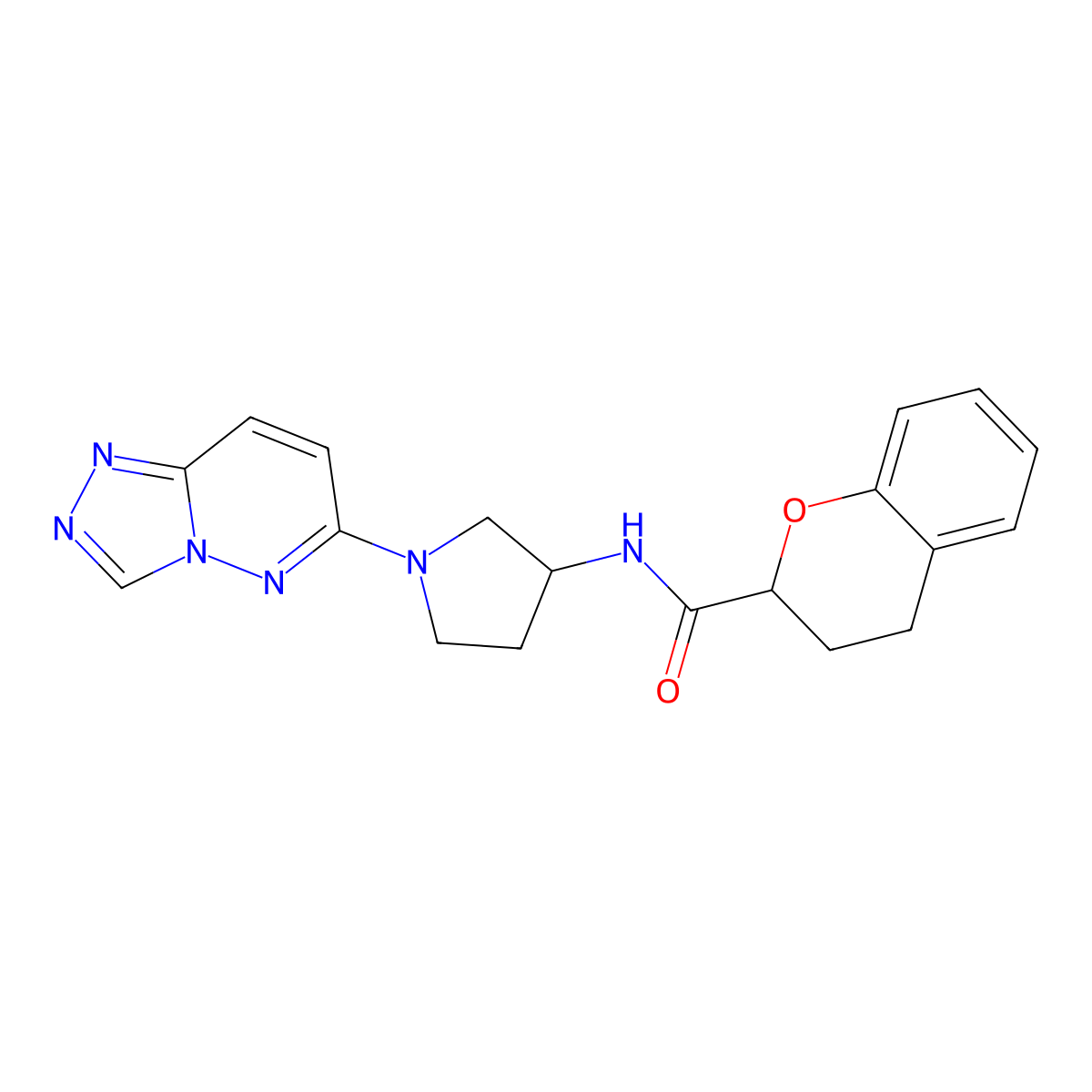 N-(1-([1,2,4]triazolo[4,3-b]pyridazin-6-yl)pyrrolidin-3-yl)chroman-2-carboxamide molecular structure, CAS 2034494-29-4