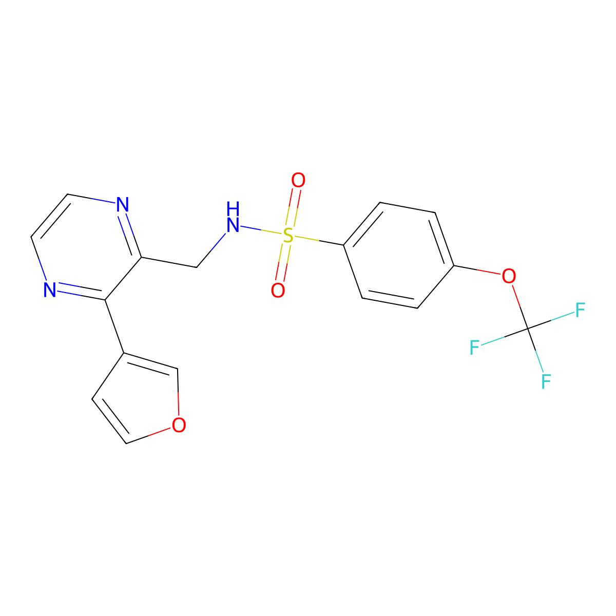 N-((3-(furan-3-yl)pyrazin-2-yl)methyl)-4-(trifluoromethoxy)benzenesulfonamide molecular structure, CAS 2034494-87-4