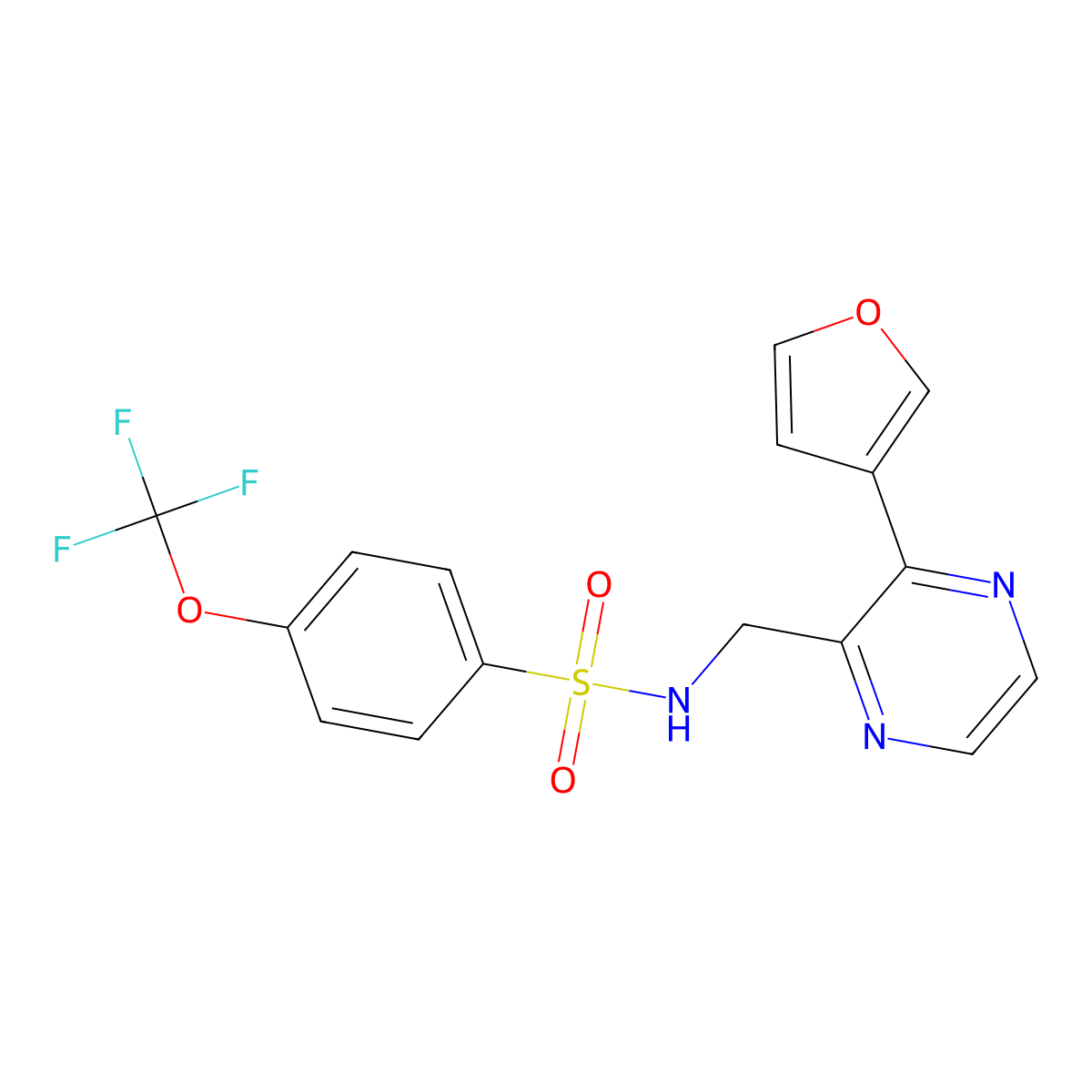 N-((3-(furan-3-yl)pyrazin-2-yl)methyl)-4-(trifluoromethoxy)benzenesulfonamide molecular structure, CAS 2034494-87-4