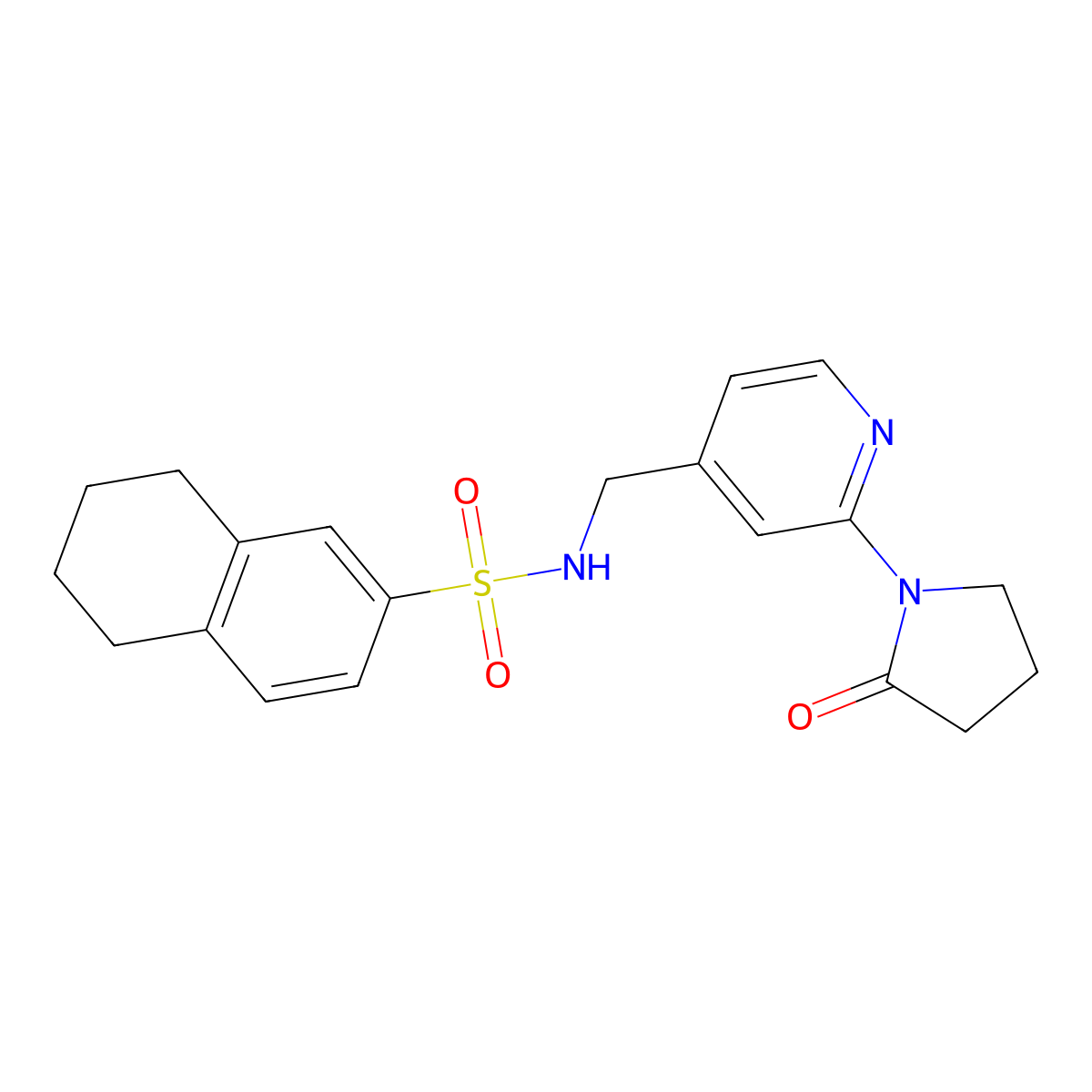 N-{[2-(2-oxopyrrolidin-1-yl)pyridin-4-yl]methyl}-5,6,7,8-tetrahydronaphthalene-2-sulfonamide molecular structure, CAS 2034495-18-4