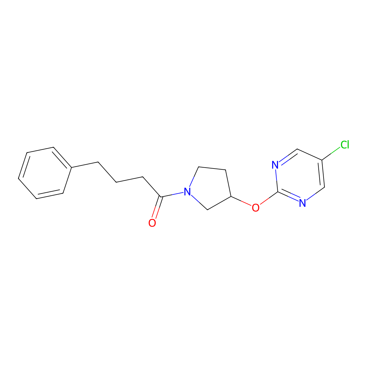 1-(3-((5-Chloropyrimidin-2-yl)oxy)pyrrolidin-1-yl)-4-phenylbutan-1-one molecular structure, CAS 2034495-21-9