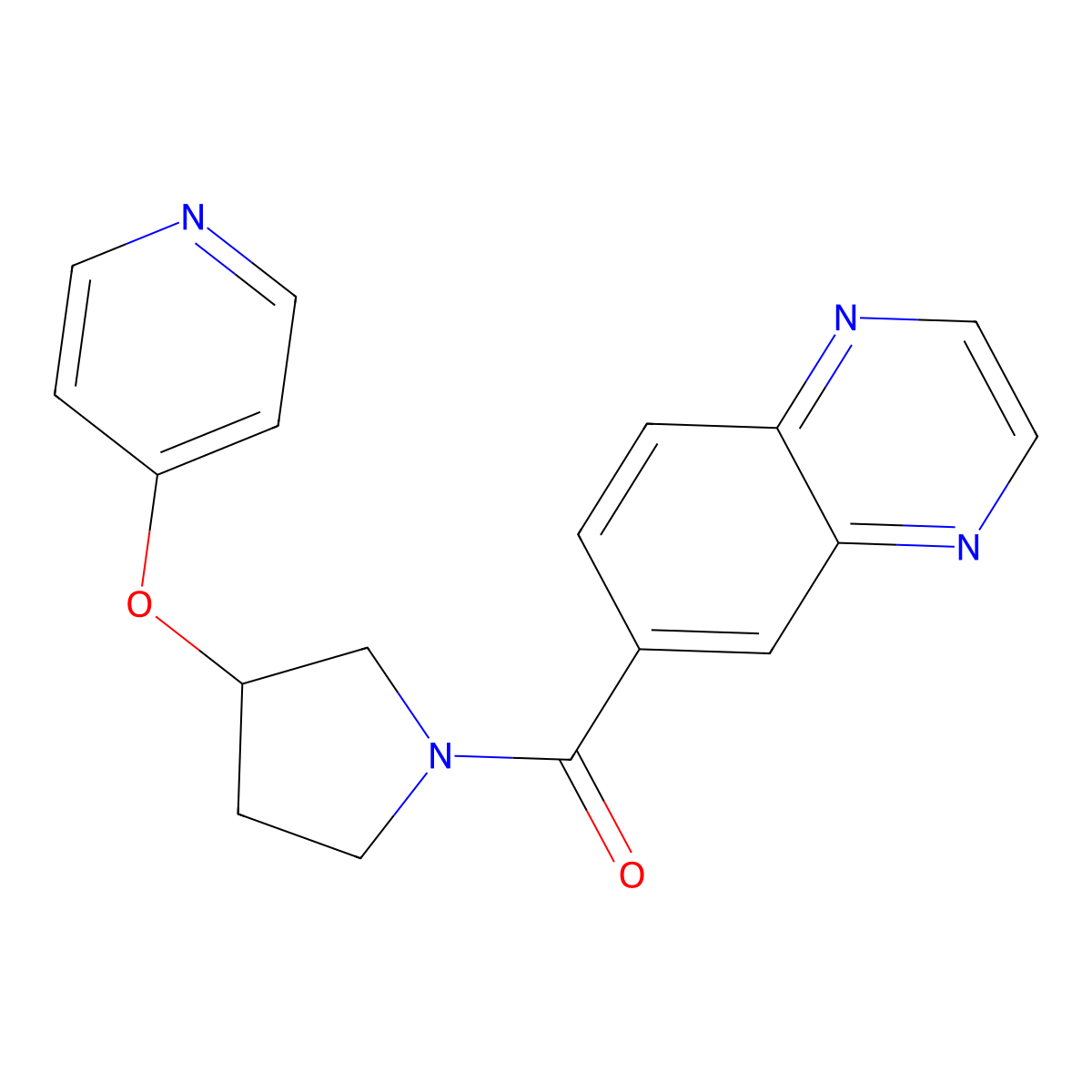 (3-(Pyridin-4-yloxy)pyrrolidin-1-yl)(quinoxalin-6-yl)methanone molecular structure, CAS 2034495-22-0