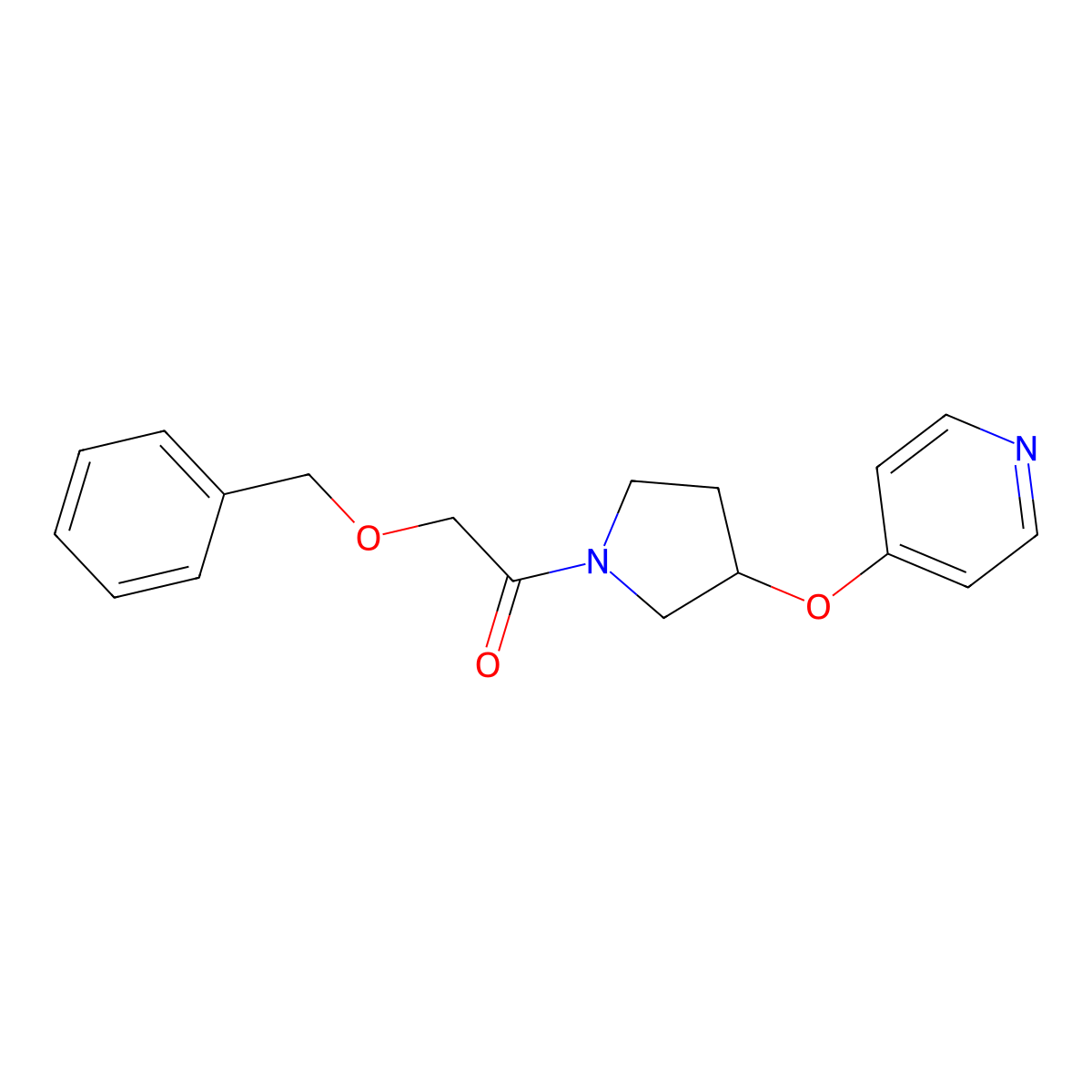 2-(Benzyloxy)-1-(3-(pyridin-4-yloxy)pyrrolidin-1-yl)ethanone molecular structure, CAS 2034495-32-2