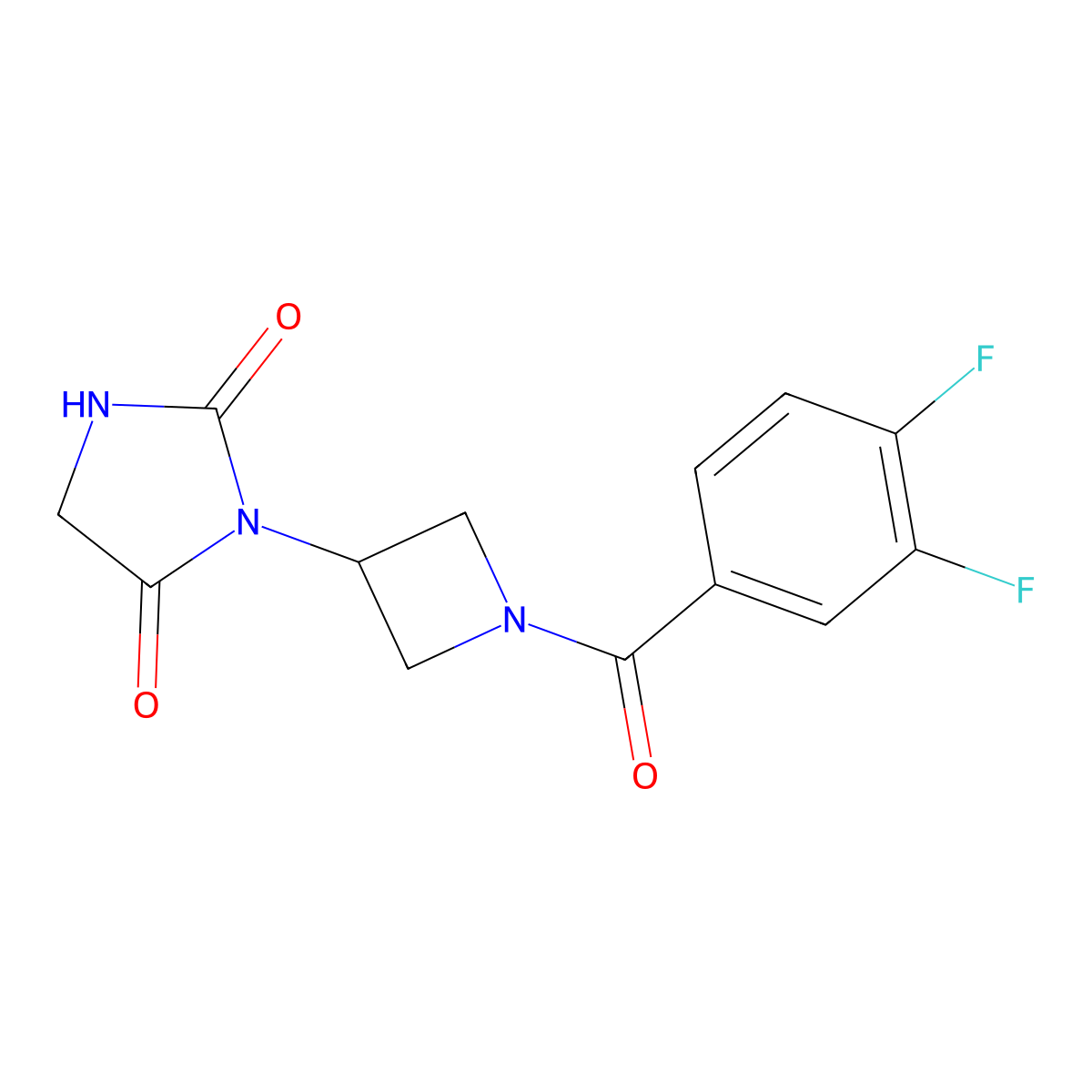 3-[1-(3,4-Difluorobenzoyl)azetidin-3-yl]imidazolidine-2,4-dione molecular structure, CAS 2034495-37-7