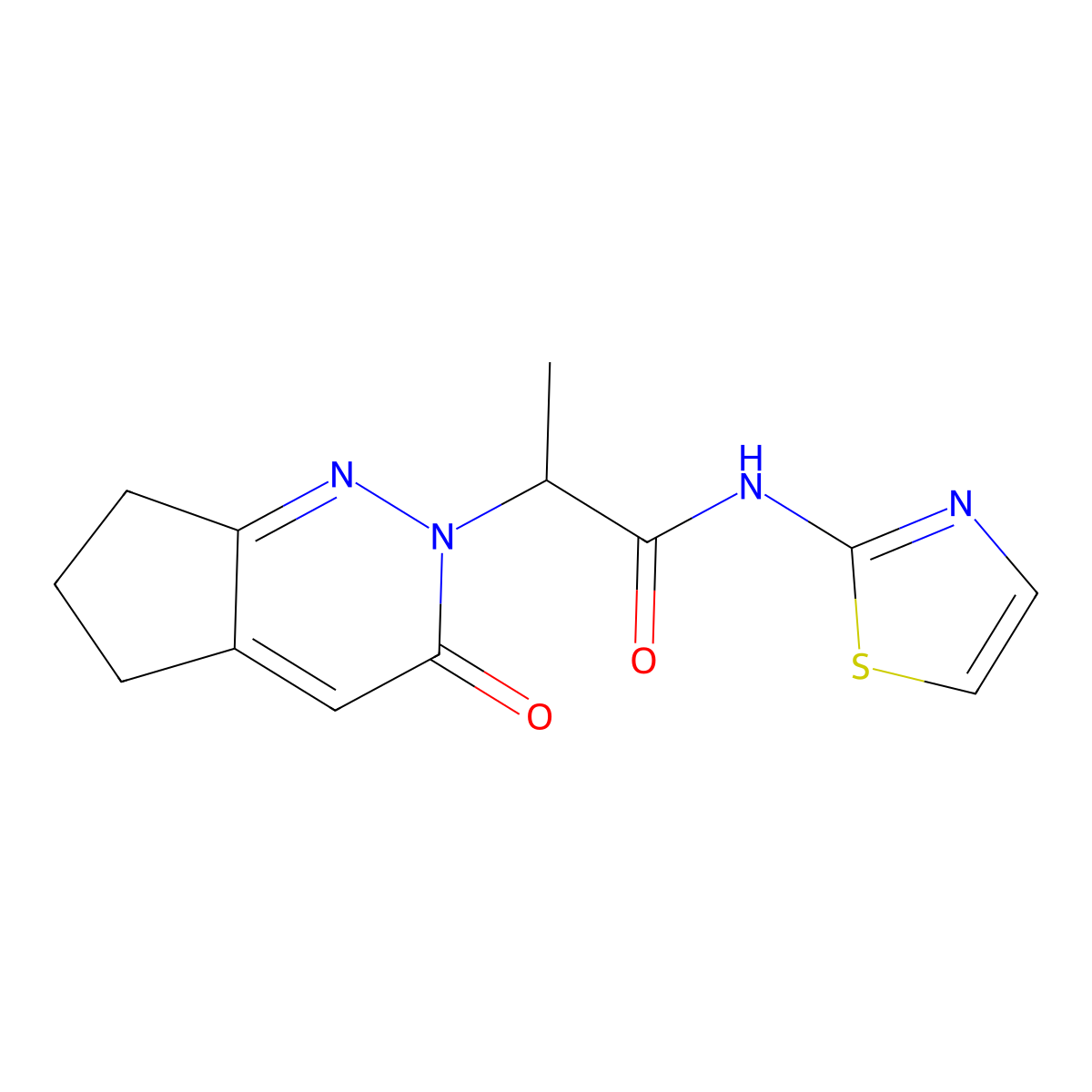 2-{3-oxo-2H,3H,5H,6H,7H-cyclopenta[c]pyridazin-2-yl}-N-(1,3-thiazol-2-yl)propanamide molecular structure, CAS 2034495-39-9