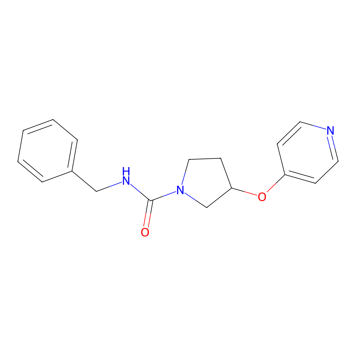 N-benzyl-3-(pyridin-4-yloxy)pyrrolidine-1-carboxamide molecular structure, CAS 2034495-43-5