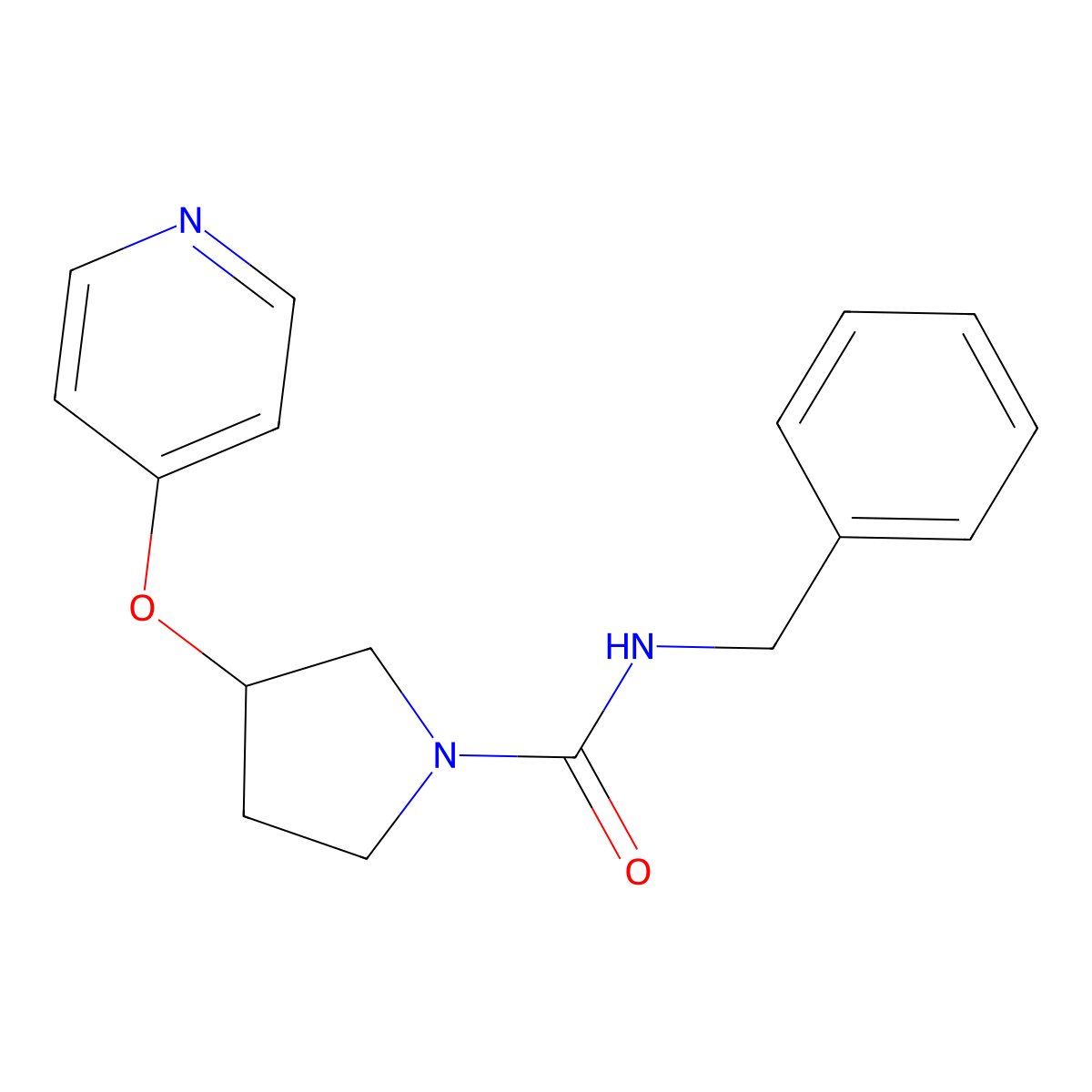 N-benzyl-3-(pyridin-4-yloxy)pyrrolidine-1-carboxamide molecular structure, CAS 2034495-43-5