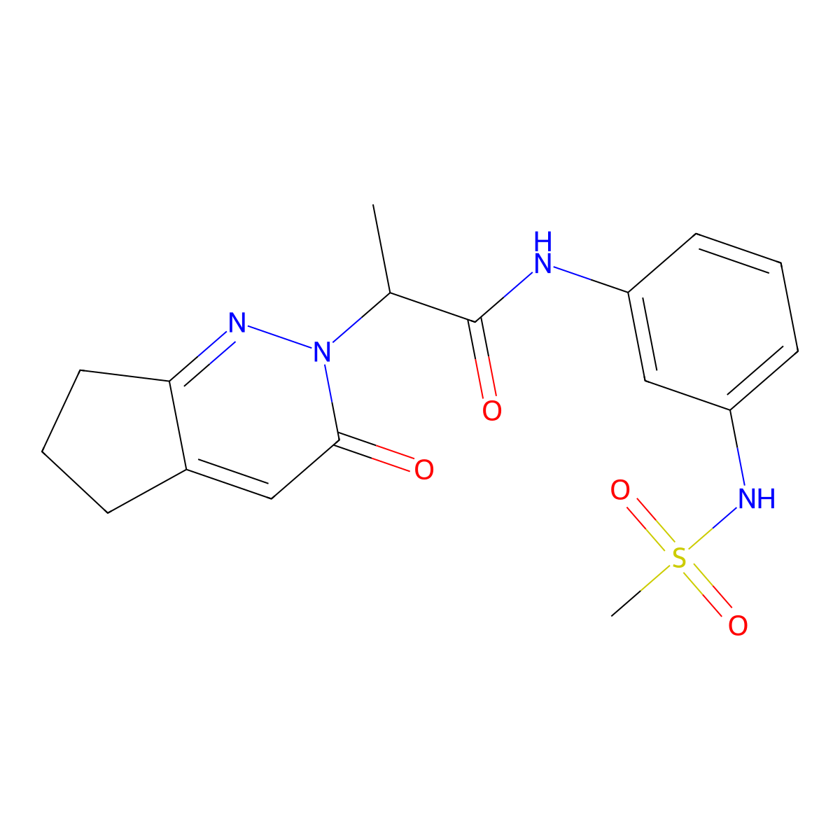 N-(3-methanesulfonamidophenyl)-2-{3-oxo-2H,3H,5H,6H,7H-cyclopenta[c]pyridazin-2-yl}propanamide molecular structure, CAS 2034495-52-6