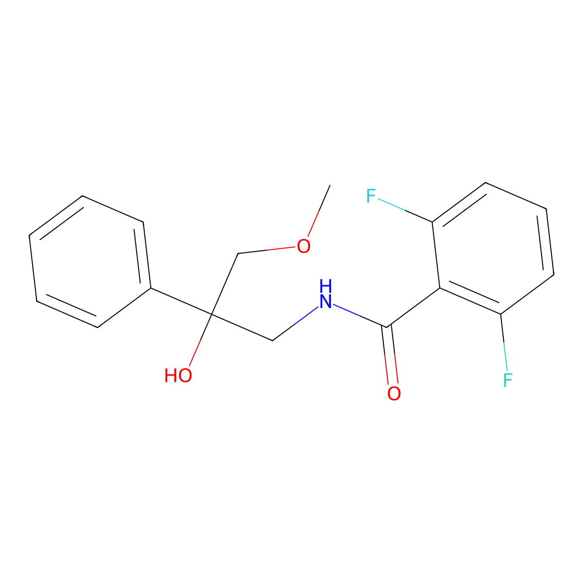 2,6-difluoro-N-(2-hydroxy-3-methoxy-2-phenylpropyl)benzamide molecular structure, CAS 2034495-53-7