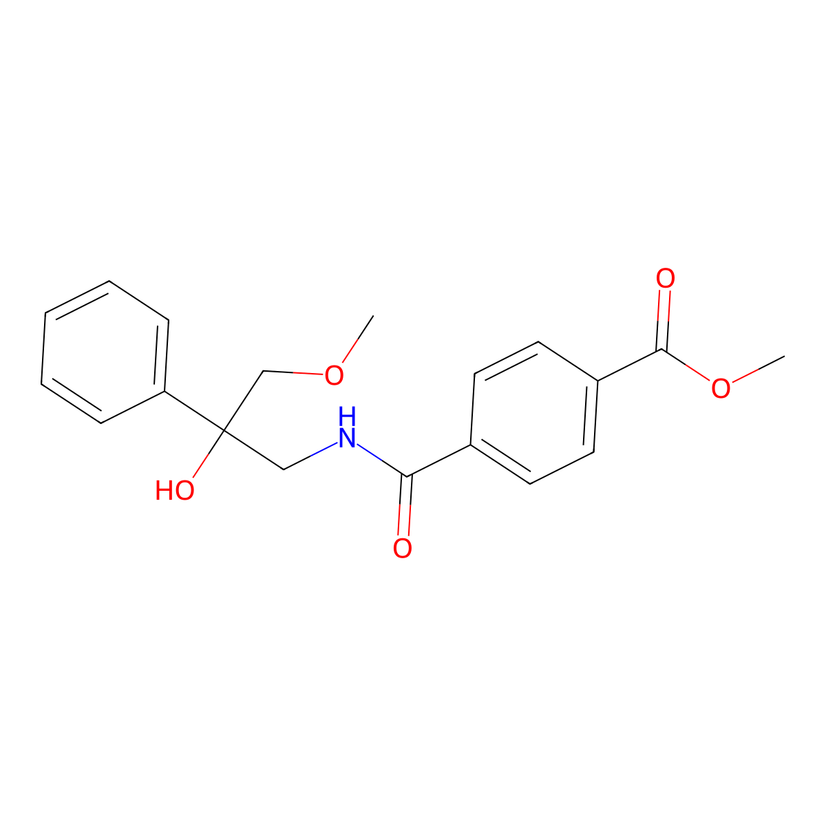 Methyl 4-[(2-hydroxy-3-methoxy-2-phenylpropyl)carbamoyl]benzoate molecular structure, CAS 2034495-60-6