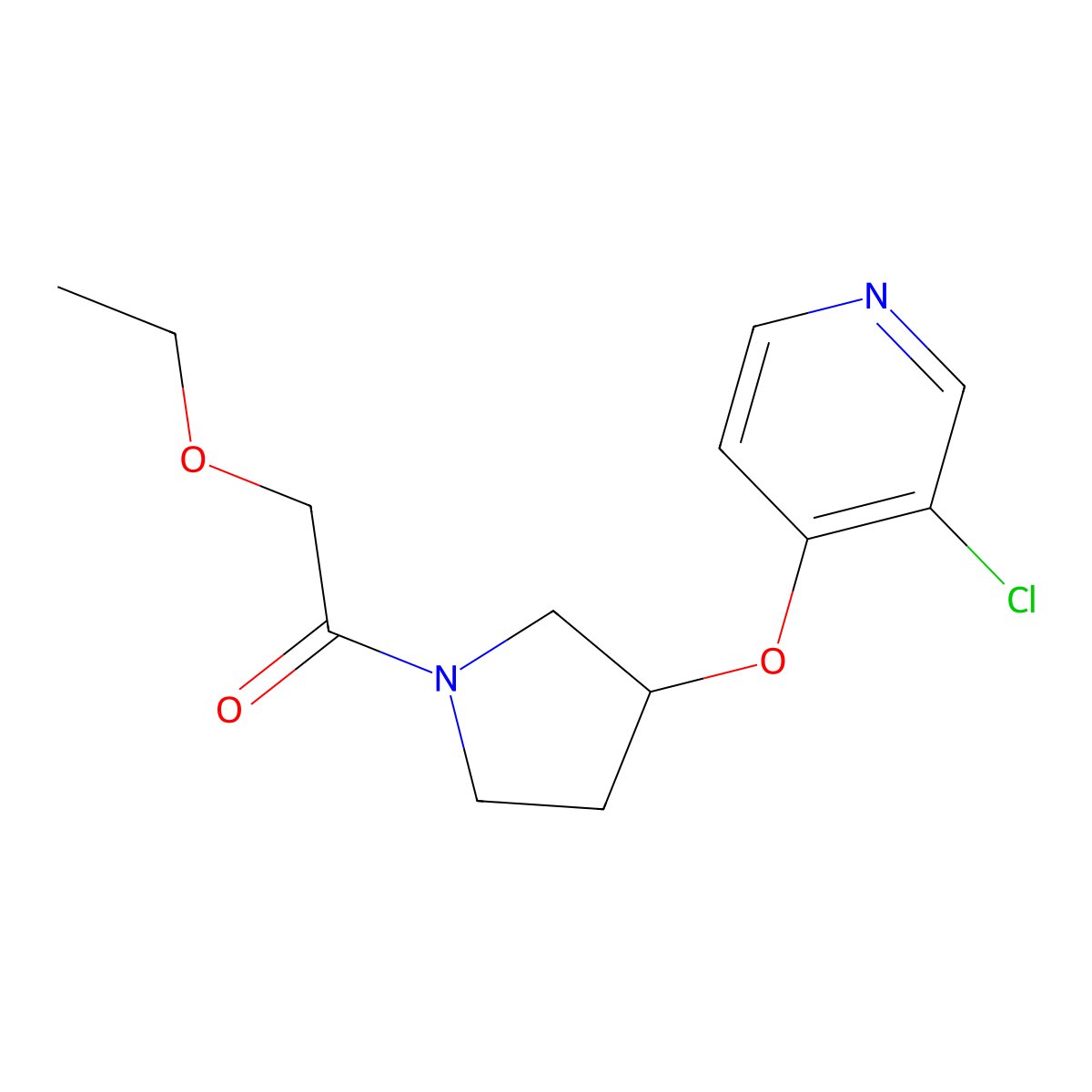 1-(3-((3-Chloropyridin-4-yl)oxy)pyrrolidin-1-yl)-2-ethoxyethanone molecular structure, CAS 2034495-62-8