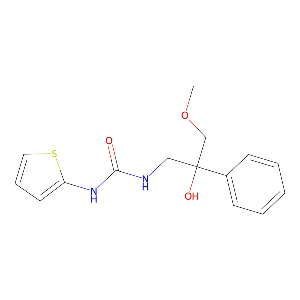1-(2-Hydroxy-3-methoxy-2-phenylpropyl)-3-(thiophen-2-yl)urea molecular structure, CAS 2034495-70-8