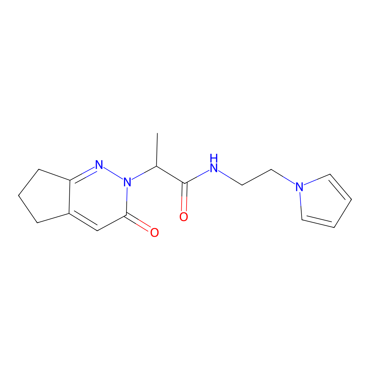 N-(2-(1H-pyrrol-1-yl)ethyl)-2-(3-oxo-3,5,6,7-tetrahydro-2H-cyclopenta[c]pyridazin-2-yl)propanamide molecular structure, CAS 2034495-79-7