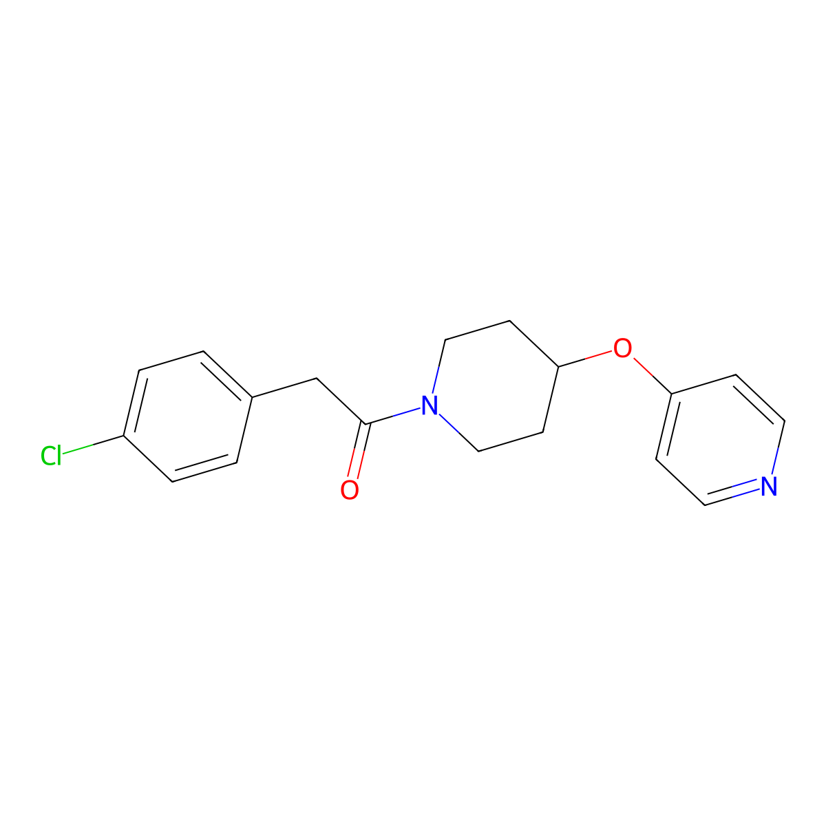 2-(4-Chlorophenyl)-1-(4-(pyridin-4-yloxy)piperidin-1-yl)ethanone molecular structure, CAS 2034495-80-0
