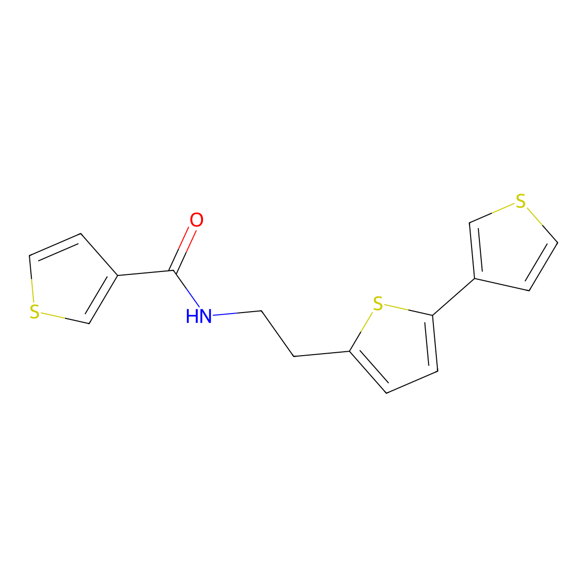 N-(2-{[2,3'-bithiophene]-5-yl}ethyl)thiophene-3-carboxamide molecular structure, CAS 2034495-89-9