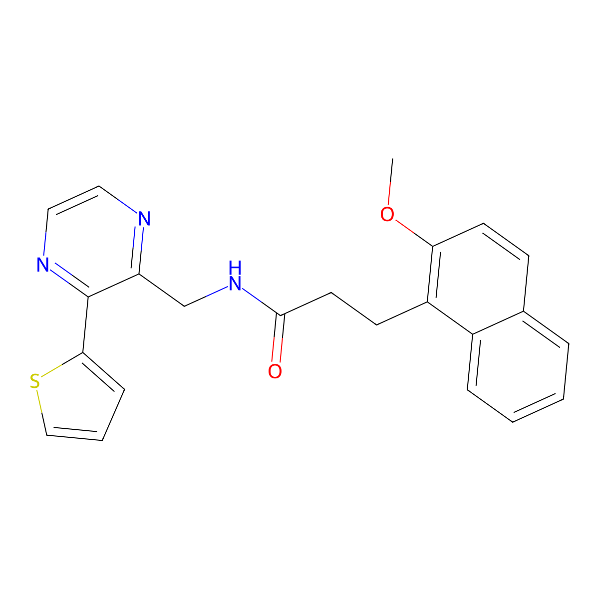 3-(2-methoxynaphthalen-1-yl)-N-((3-(thiophen-2-yl)pyrazin-2-yl)methyl)propanamide molecular structure, CAS 2034495-91-3