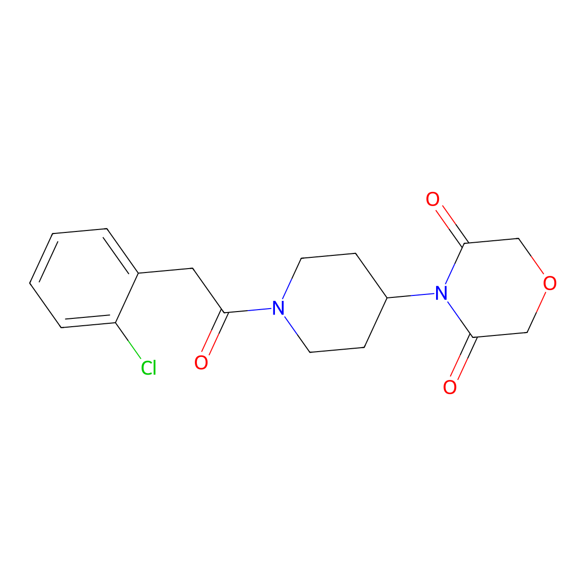 4-{1-[2-(2-Chlorophenyl)acetyl]piperidin-4-yl}morpholine-3,5-dione molecular structure, CAS 2034496-05-2