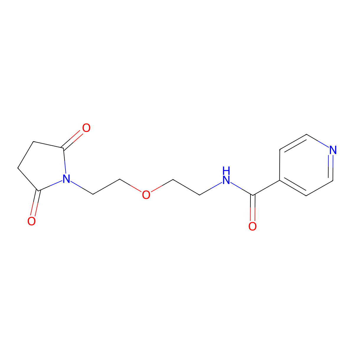 N-(2-(2-(2,5-dioxopyrrolidin-1-yl)ethoxy)ethyl)isonicotinamide molecular structure, CAS 2034496-07-4