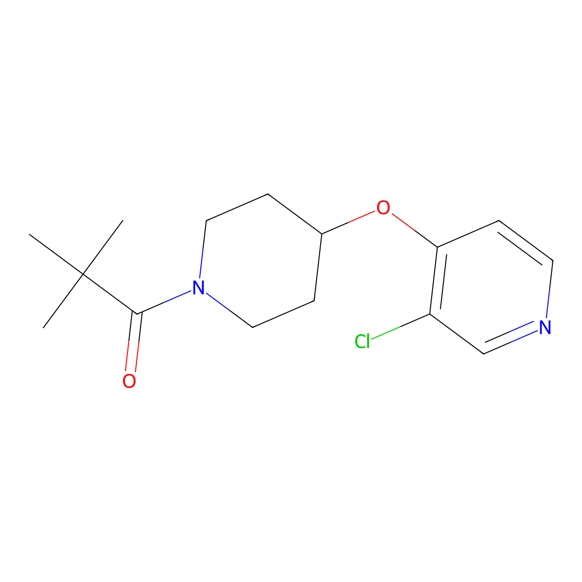 1-(4-((3-Chloropyridin-4-yl)oxy)piperidin-1-yl)-2,2-dimethylpropan-1-one molecular structure, CAS 2034496-12-1