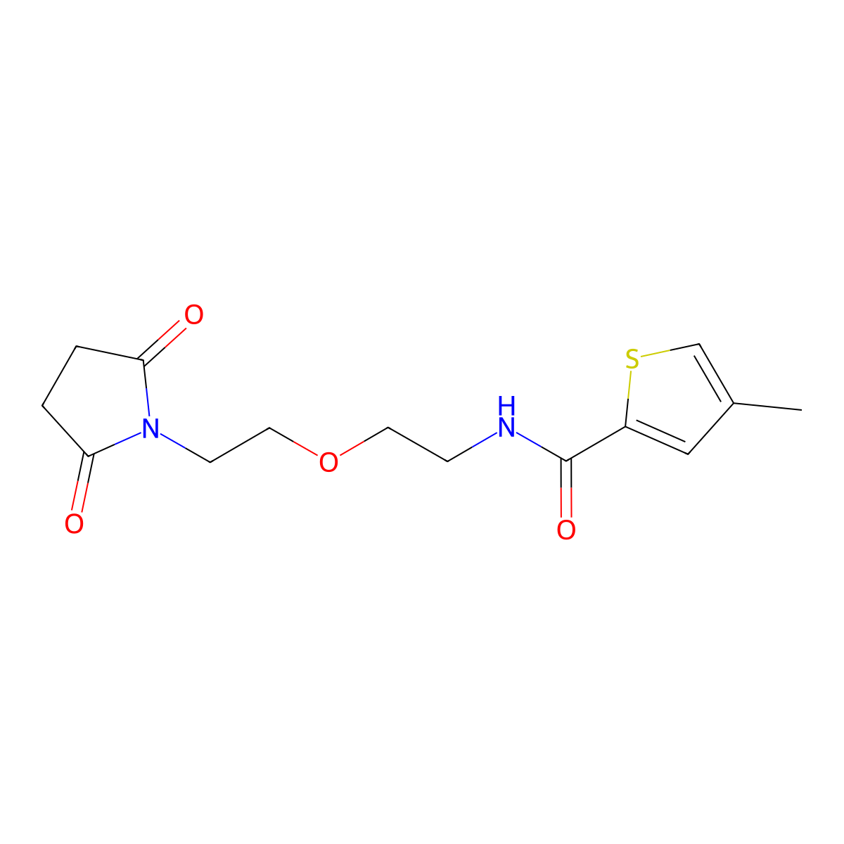 N-{2-[2-(2,5-dioxopyrrolidin-1-yl)ethoxy]ethyl}-4-methylthiophene-2-carboxamide molecular structure, CAS 2034496-19-8