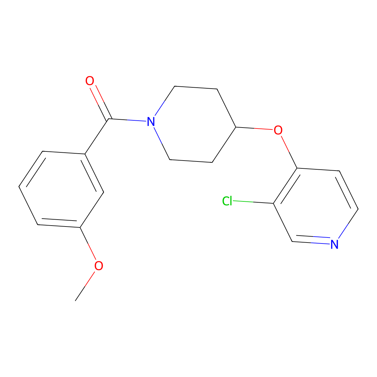 (4-((3-Chloropyridin-4-yl)oxy)piperidin-1-yl)(3-methoxyphenyl)methanone molecular structure, CAS 2034496-21-2