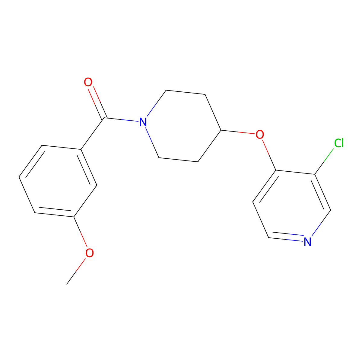 (4-((3-Chloropyridin-4-yl)oxy)piperidin-1-yl)(3-methoxyphenyl)methanone molecular structure, CAS 2034496-21-2