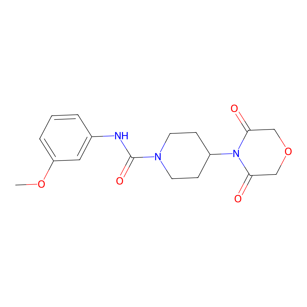 4-(3,5-dioxomorpholino)-N-(3-methoxyphenyl)piperidine-1-carboxamide molecular structure, CAS 2034496-22-3
