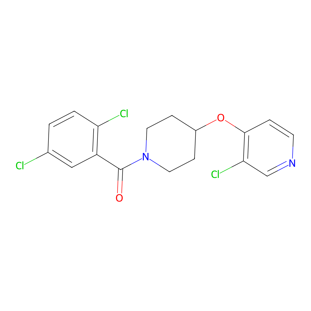 (4-((3-Chloropyridin-4-yl)oxy)piperidin-1-yl)(2,5-dichlorophenyl)methanone molecular structure, CAS 2034496-28-9
