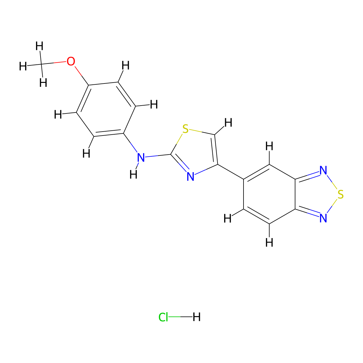 4-(benzo[c][1,2,5]thiadiazol-5-yl)-N-(4-methoxyphenyl)thiazol-2-amine hydrochloride molecular structure, CAS 2034496-35-8