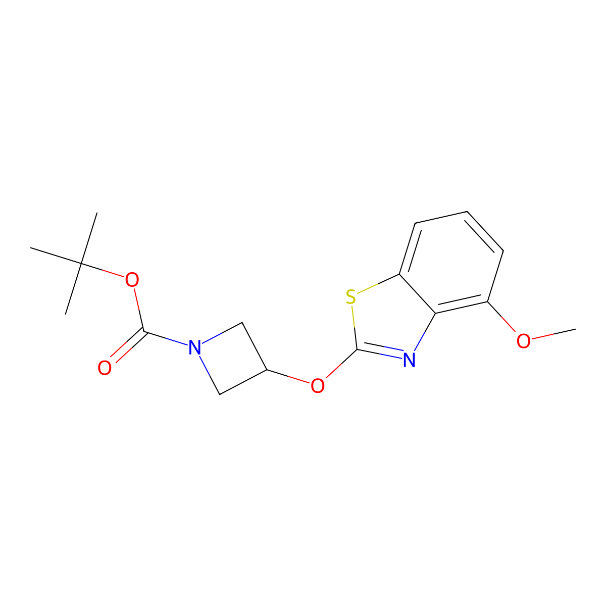 Tert-butyl 3-((4-methoxybenzo[d]thiazol-2-yl)oxy)azetidine-1-carboxylate molecular structure, CAS 2034496-44-9