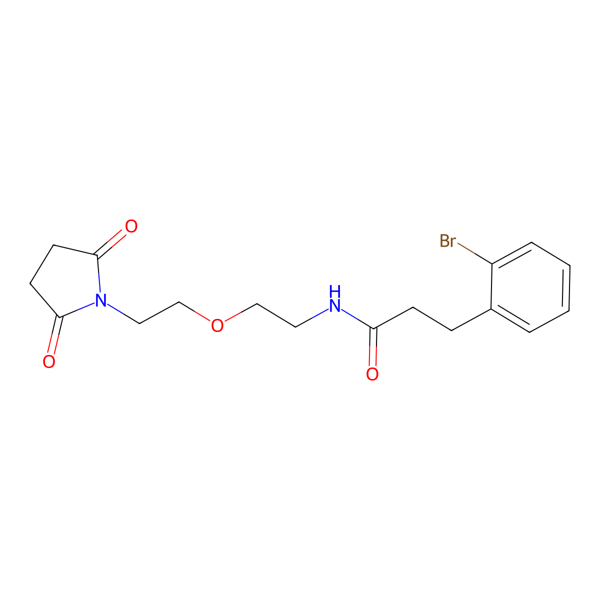 3-(2-bromophenyl)-N-(2-(2-(2,5-dioxopyrrolidin-1-yl)ethoxy)ethyl)propanamide molecular structure, CAS 2034496-46-1