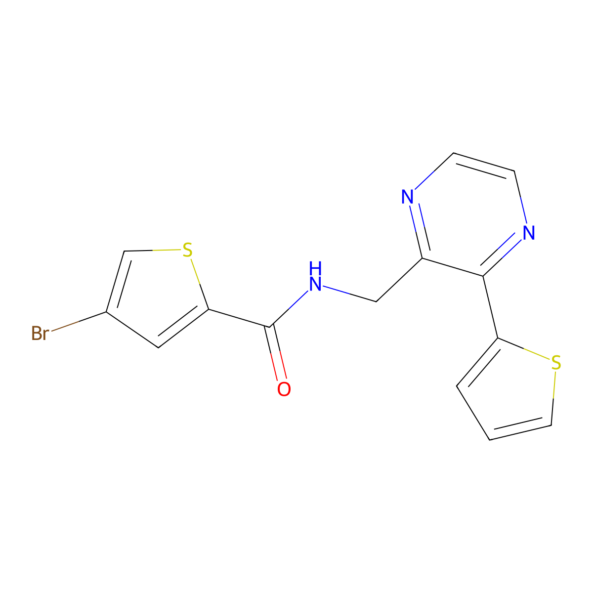 4-bromo-N-((3-(thiophen-2-yl)pyrazin-2-yl)methyl)thiophene-2-carboxamide molecular structure, CAS 2034496-49-4