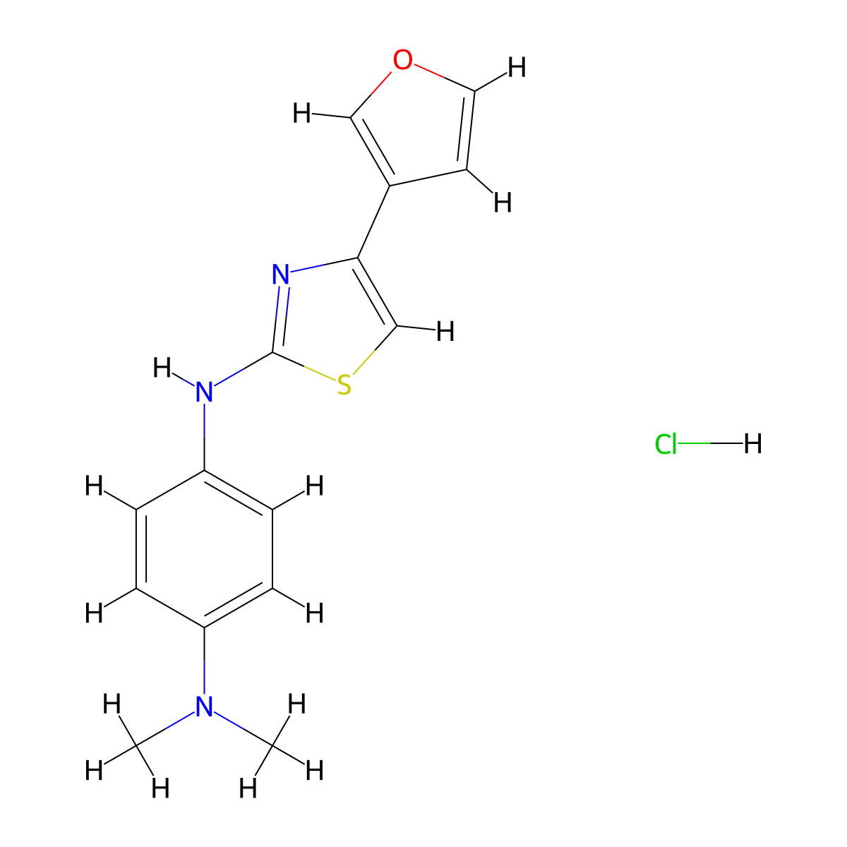 N1-(4-(furan-3-yl)thiazol-2-yl)-N4,N4-dimethylbenzene-1,4-diamine hydrochloride molecular structure, CAS 2034496-57-4