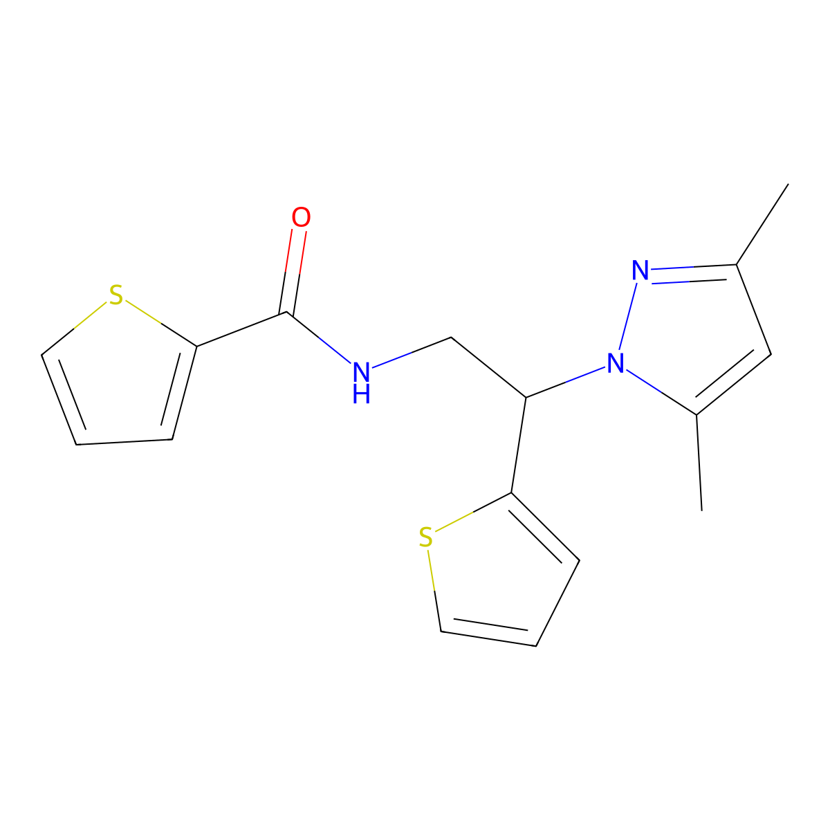 N-[2-(3,5-dimethyl-1H-pyrazol-1-yl)-2-(thiophen-2-yl)ethyl]thiophene-2-carboxamide molecular structure, CAS 2034496-63-2